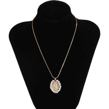 Load image into Gallery viewer, Designer Pearl Beaded Virgin Mary Coin Pendant Choker Necklace
