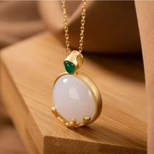 Load image into Gallery viewer, New Silver Inlaid Natural Fine White Jade Pendant Necklace Vintage Style Retro Unique Craft Women&#39;s Brand Jewelry
