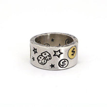 Load image into Gallery viewer, Original Designer Money Stars Poker Smiling Face Opening Adjustable Ring Unique Creative Punk Style Women&#39;s Brand Jewelry
