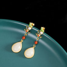 Load image into Gallery viewer, Designer Original White Jade Drop Earrings Exquisite Charm and Luxury Ladies Accessories
