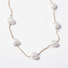 Load image into Gallery viewer, Gothic Baroque Heart Shaped Pearl Choker Necklace
