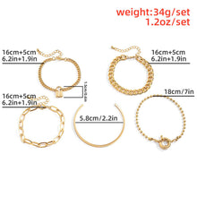 Load image into Gallery viewer, 5Pcs / Set Bohemian Punk Cuban Chain Bracelets Set for Women
