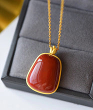 Load image into Gallery viewer, Silver Natural Southern Red Agate Pendant Necklace Vintage Retro Unique Craft Charm Women&#39;s Brand Jewelry
