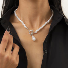 Load image into Gallery viewer, Luxury Baroque Pearl Beaded  Toggle Clasp Pendant Choker Necklace
