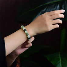 Load image into Gallery viewer, Lokaloca Handcrafted Natural Gradient Green Hetian Jade Beaded Bracelet
