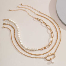 Load image into Gallery viewer, Designer Multilayer Baroque Pearl Beaded Chain Pendant Necklace
