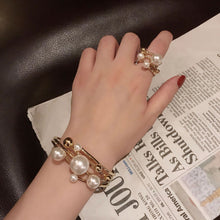 Load image into Gallery viewer, Luxury Ethnic Pearl Beads Open Rings Bracelet Bangle For Women
