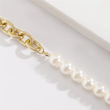 Load image into Gallery viewer, Luxury Royal Punk Pearl Beaded Lock Chain Aluminum Link Bracelet
