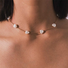 Load image into Gallery viewer, Gothic Baroque Heart Shaped Pearl Choker Necklace
