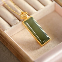 Load image into Gallery viewer, Lokaloca Original  Silver Inlaid Fine Jade Pendant Necklace
