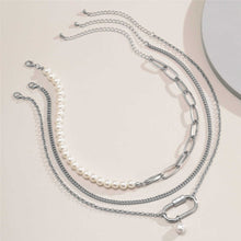 Load image into Gallery viewer, Designer Multilayer Baroque Pearl Beaded Chain Pendant Necklace
