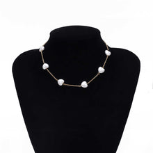 Load image into Gallery viewer, Gothic Baroque Heart Shaped Pearl Choker Necklace
