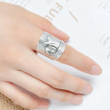 Load image into Gallery viewer, S925  Silver Retro Thai Handmade Original Elephant Shape Opening Adjustable Women&#39;s Ring
