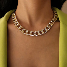 Load image into Gallery viewer, Splendid Cuban Necklace Punk Vintage Chunky Thick Link Aluminum Chain Choker Necklace
