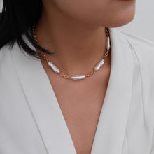 Load image into Gallery viewer, Minimalist Gothic Baroque Pearl Choker Necklace
