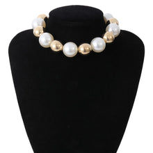 Load image into Gallery viewer, Liberty Punk Chunky Acrylic &amp; Pearl Beaded Choker Necklace
