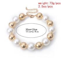 Load image into Gallery viewer, Big Size Imitation Pearl Beaded Statement Necklace Choker for Ladies
