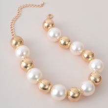 Load image into Gallery viewer, Big Size Imitation Pearl Beaded Statement Necklace Choker for Ladies
