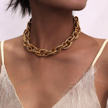 Load image into Gallery viewer, Punk Lock Choker Necklace Chunky Thick Aluminum Chain Necklace
