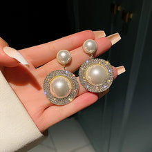 Load image into Gallery viewer, Aurora Luxury Design Rhinestone Pearl Drop Earrings
