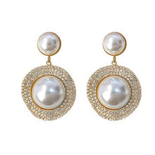 Load image into Gallery viewer, Aurora Luxury Design Rhinestone Pearl Drop Earrings
