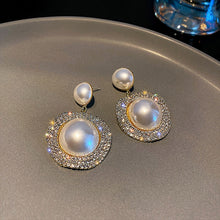 Load image into Gallery viewer, Aurora Luxury Design Rhinestone Pearl Drop Earrings
