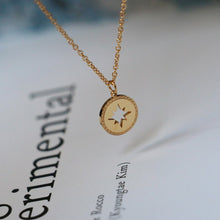 Load image into Gallery viewer, Byzantine Vintage Compass Pendant Necklace Clavicle Chain Titanium Steel Plated 18K Gold
