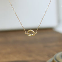 Load image into Gallery viewer, Hoop Vintage Modern Love Knotted Pendant Necklace Clavicle Chain Titanium Steel Plated 14K Gold
