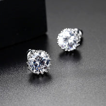 Load image into Gallery viewer, 8mm Classic Design Shining Round AAA Cubic Zirconia Stud Earrings For Women
