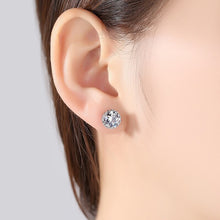 Load image into Gallery viewer, 8mm Classic Design Shining Round AAA Cubic Zirconia Stud Earrings For Women
