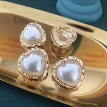 Load image into Gallery viewer, Handmade Heart Shaped Pearl Stud Earrings
