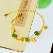 Load image into Gallery viewer, Independent Design Craftsmanship Inlaid Natural Fine Jade Tassel Bracelet Silver Jewelry
