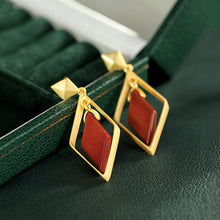 Load image into Gallery viewer, Independent Design Craftsmanship Inlaid Southern Red Agate Earrings Ladies Jewelry
