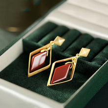 Load image into Gallery viewer, Independent Design Craftsmanship Inlaid Southern Red Agate Earrings Ladies Jewelry
