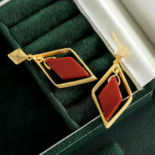 Load image into Gallery viewer, Independent Design Craftsmanship Inlaid Southern Red Agate Earrings Ladies Jewelry
