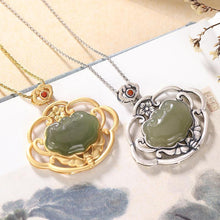 Load image into Gallery viewer, Independent Design Natural Fine Jade Gold and Silver Necklace Pendant Luxury Exquisite Lady Silver Jewelry
