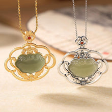 Load image into Gallery viewer, Independent Design Natural Fine Jade Gold and Silver Necklace Pendant Luxury Exquisite Lady Silver Jewelry
