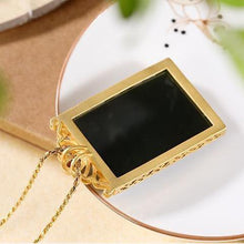 Load image into Gallery viewer, Independent Design Natural Fine Jade Green Square Necklace Pendant Retro Luxury Ladies Silver Jewelry
