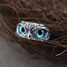 Load image into Gallery viewer, Independent Design Owl Silver Adjustable Ring Female Retro Fashion Lady Jewelry
