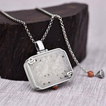 Load image into Gallery viewer, Independent Design Fine White Jade Sachet Suitcase Pendant Necklace Retro Jewelry
