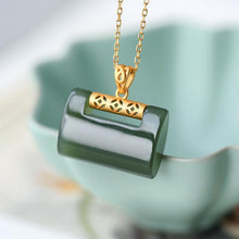 Load image into Gallery viewer, Lokaloca Design Natural Jade Pendant Necklace
