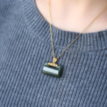 Load image into Gallery viewer, Lokaloca Design Natural Jade Pendant Necklace
