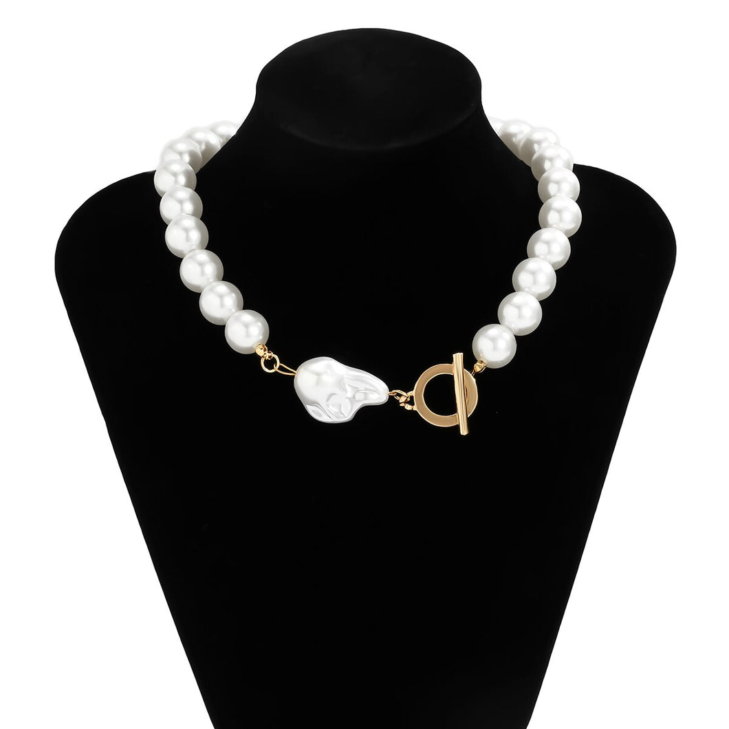 Luxury Pearl Beaded Pendant Choker Necklace For Ladies