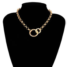 Load image into Gallery viewer, Double Circles Miami Cuban Choker Necklace Hip Hop Trendy Iron Thick Chain Necklace
