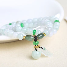 Load image into Gallery viewer, Lokaloca Natural Green Myanmar Emerald Jade Charm Jewelry Bracelet
