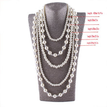 Load image into Gallery viewer, Luxury Design Multi Layers White Pearl Beaded Necklace for Ladies
