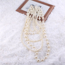 Load image into Gallery viewer, Luxury Design Multi Layers White Pearl Beaded Necklace for Ladies
