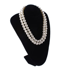 Load image into Gallery viewer, Double Strands Big Size White Round Pearl Beaded Necklace for Ladies
