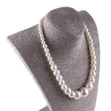 Load image into Gallery viewer, Classic Luxury White Pearl Beaded Choker Necklace for Ladies
