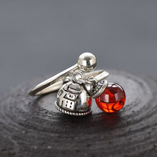 Load image into Gallery viewer, Trendy Silver Retro Lucky Cat Bell Opening Adjustable Ring Lady&#39;s Jewelry
